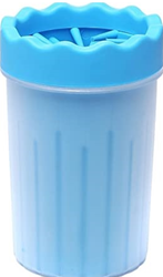 Silikonowy kubek czyścik do łap niebieski S