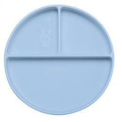 bi-bi, talerzyk silikonowy z przyssawką - niebieski