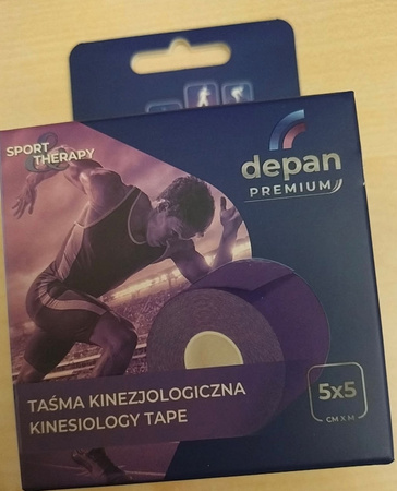 TAŚMA KINEZJOLOGICZNA  DEPAN PREMIUM 5 CM X 5M fioletowa