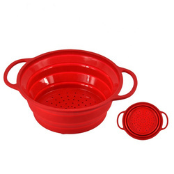 CODY KITCHEN Składany durszlak  silikonowy czerwony