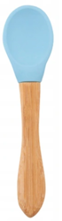 bi-bi, łyżeczka silikonowo - bambusowa dla dzieci - niebieska
