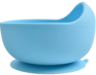 bi-bi, silikonowa miseczka z przyssawką dla dzieci - niebieska
