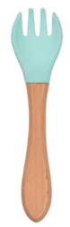 bi-bi, widelczyk silikonowo-bambusowy dla dzieci - miętowy